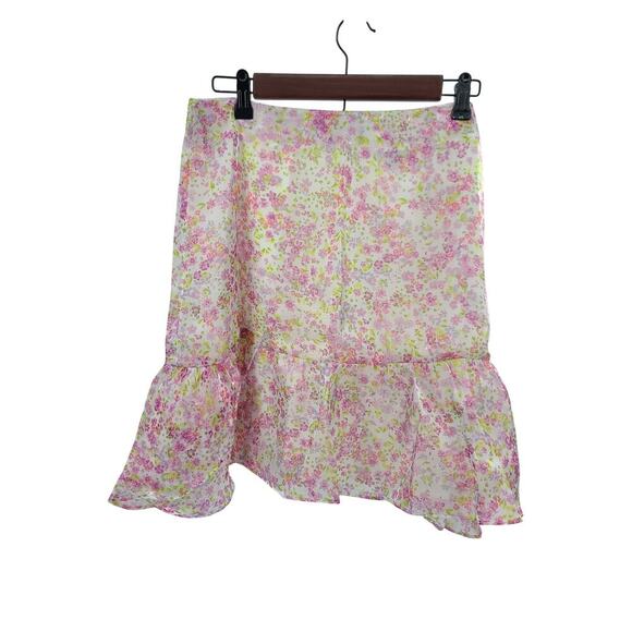 Wildfox Floral ruffle bottom skirt Size XL summer picnic garden girl Cottagecore - Picture 3 of 8